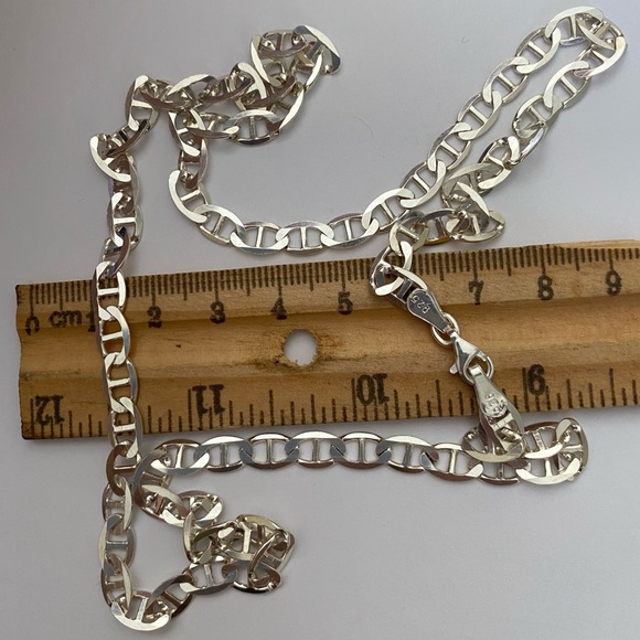 925 Silver marine 8mm necklace 23.75" - Picture 2 of 2